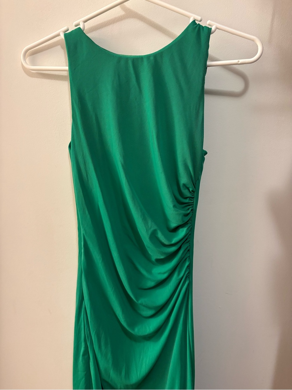 Hello Molly Emerald Green Sleeveless Ruched Maxi Dress